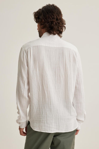 ELTON COTTON GAUZE BUTTON-UP SHIRT
