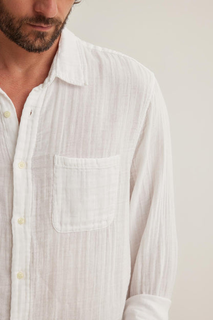 ELTON COTTON GAUZE BUTTON-UP SHIRT
